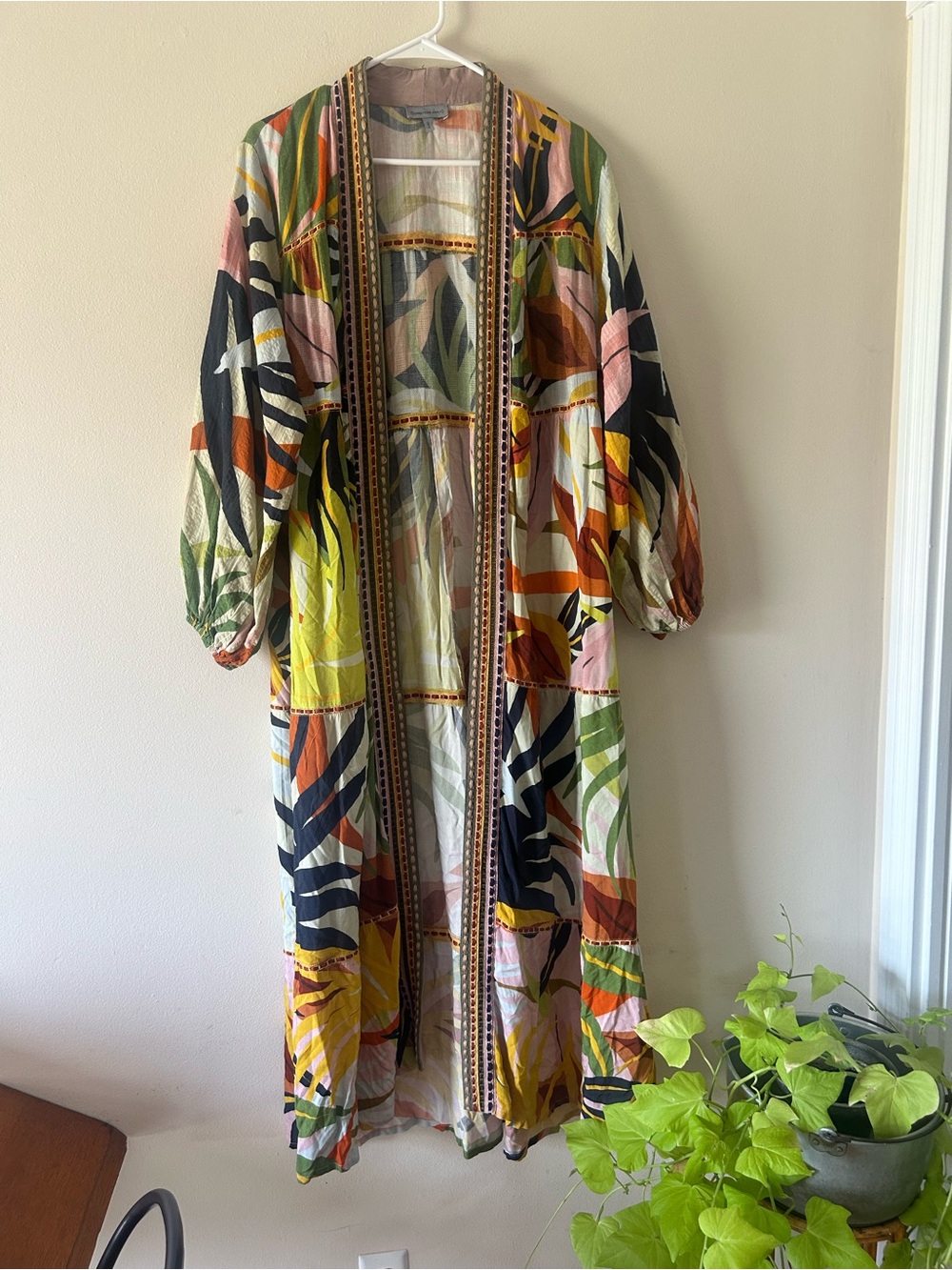 Conditions Apply by Anthropologie One Size Multicolor Abstract Leaf Duster